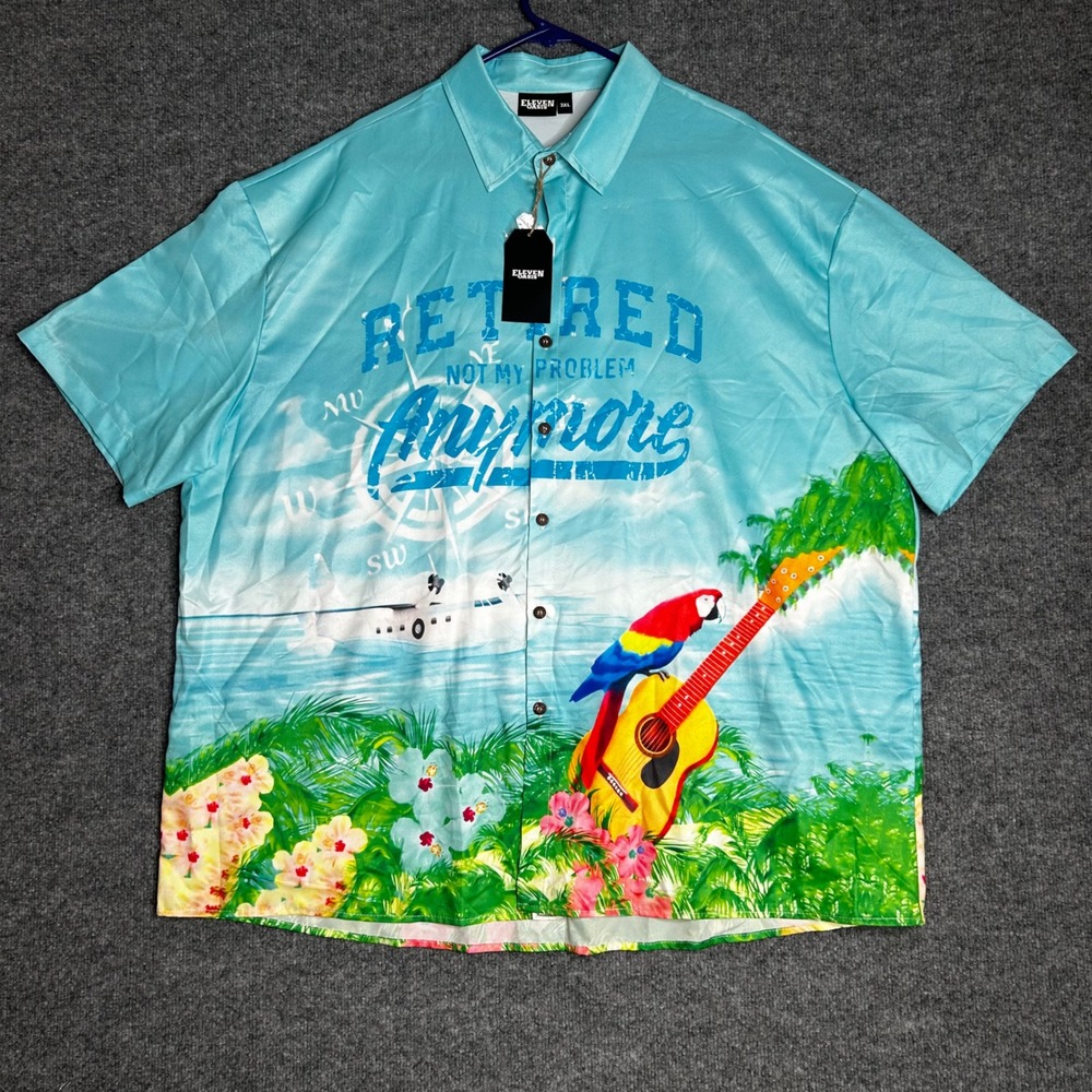 Eleven Oasis Mens 3XL Retired Not My Problem Anymore Tropical Hawaiian Shirt NEW